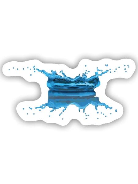 Water drop - Sticker size S (10 x 10 cm) - white matte - Front
