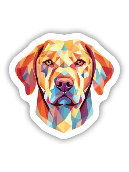 Labrador Retriever reinrassige Hunderasse Aquarell - Sticker Größe S (10 x 10 cm) - Mattweiß - Vorne