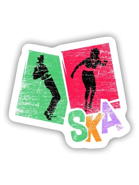 Grooviger Ska Trompetensound - Sticker Größe S (10 x 10 cm) - Mattweiß - Vorne