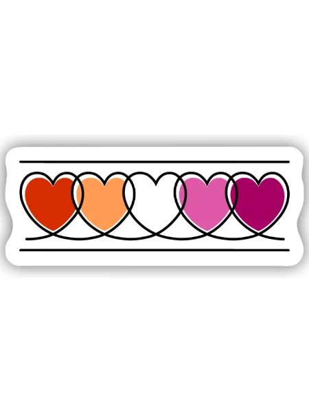 Cœurs lesbiennes lesbiennes - Sticker taille S (10 x 10 cm) - blanc mat - Devant