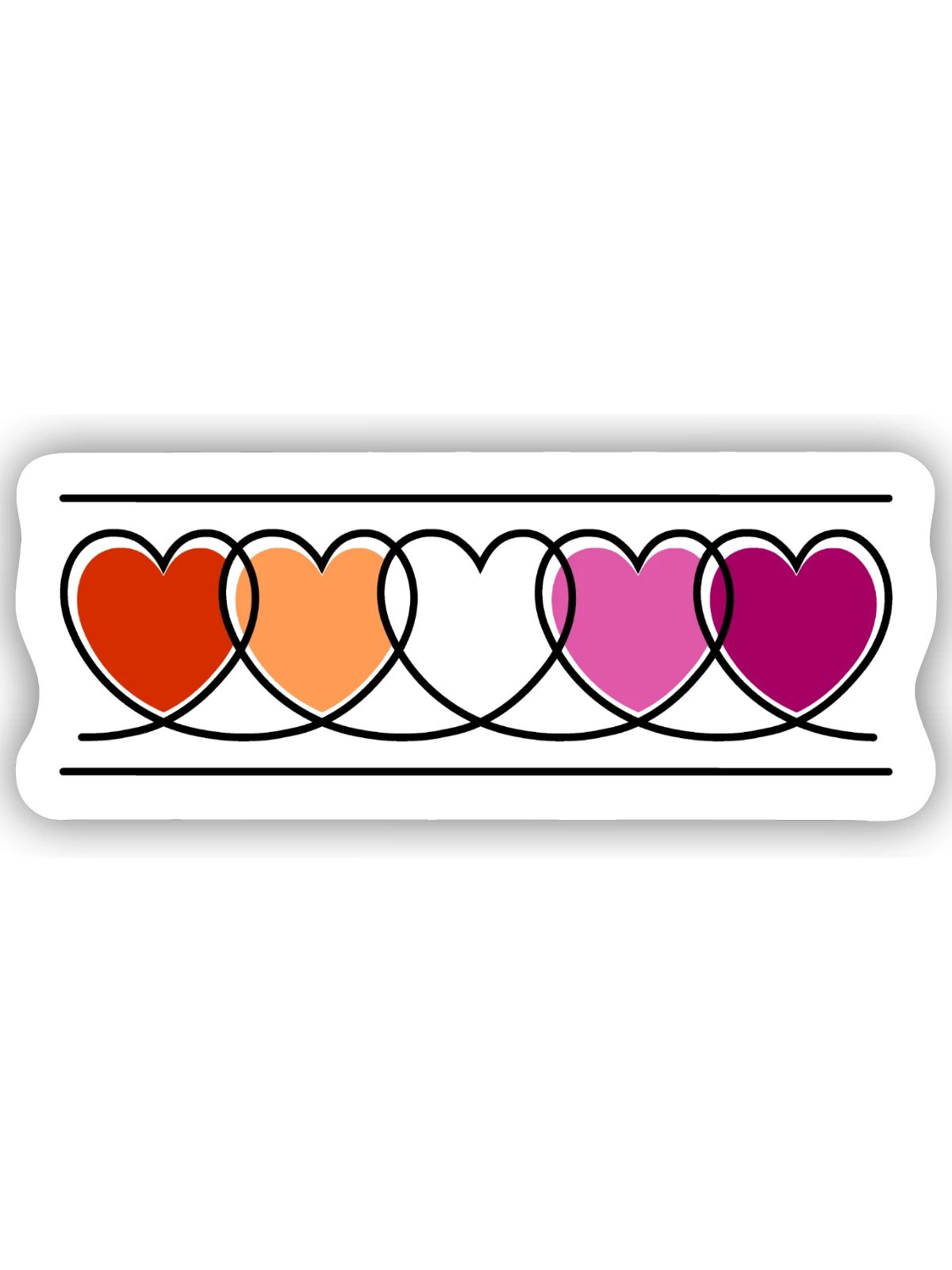 Lesben Lesbe Herzen - Sticker Größe S (10 x 10 cm) - Mattweiß - Vorne