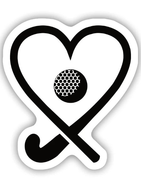 Hockey Girl Hockeyspielerin Mädchen Feldhockey - Sticker Größe S (10 x 10 cm) - Mattweiß - Vorne