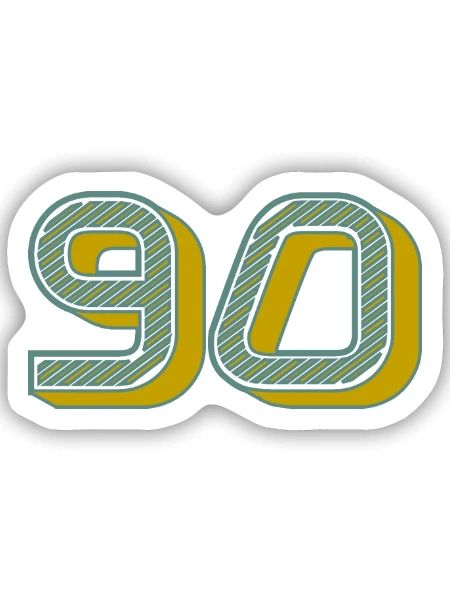 90. 90 JAHRE. 90. JAHRESTAG. 90-JÄHRIGES JUBILÄUM. - Sticker Größe S (10 x 10 cm) - Mattweiß - Vorne