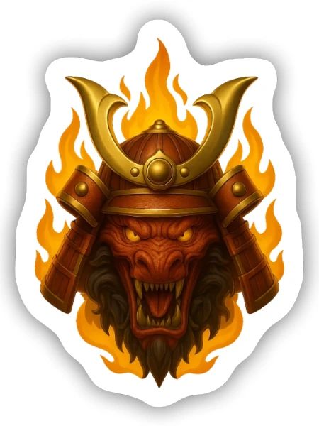 EMBER RONIN - Sticker size S (10 x 10 cm) - white matte - Front