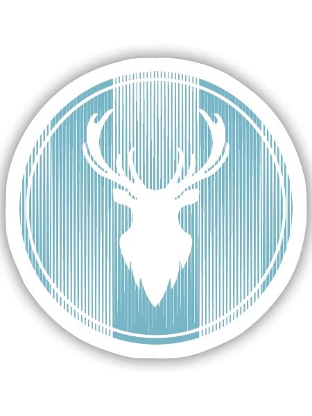 Hirsch - Sticker Größe S (10 x 10 cm) - Mattweiß - Vorne