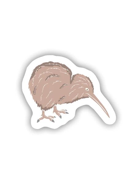 Kiwi Vogel - Sticker Größe S (10 x 10 cm) - Mattweiß - Vorne