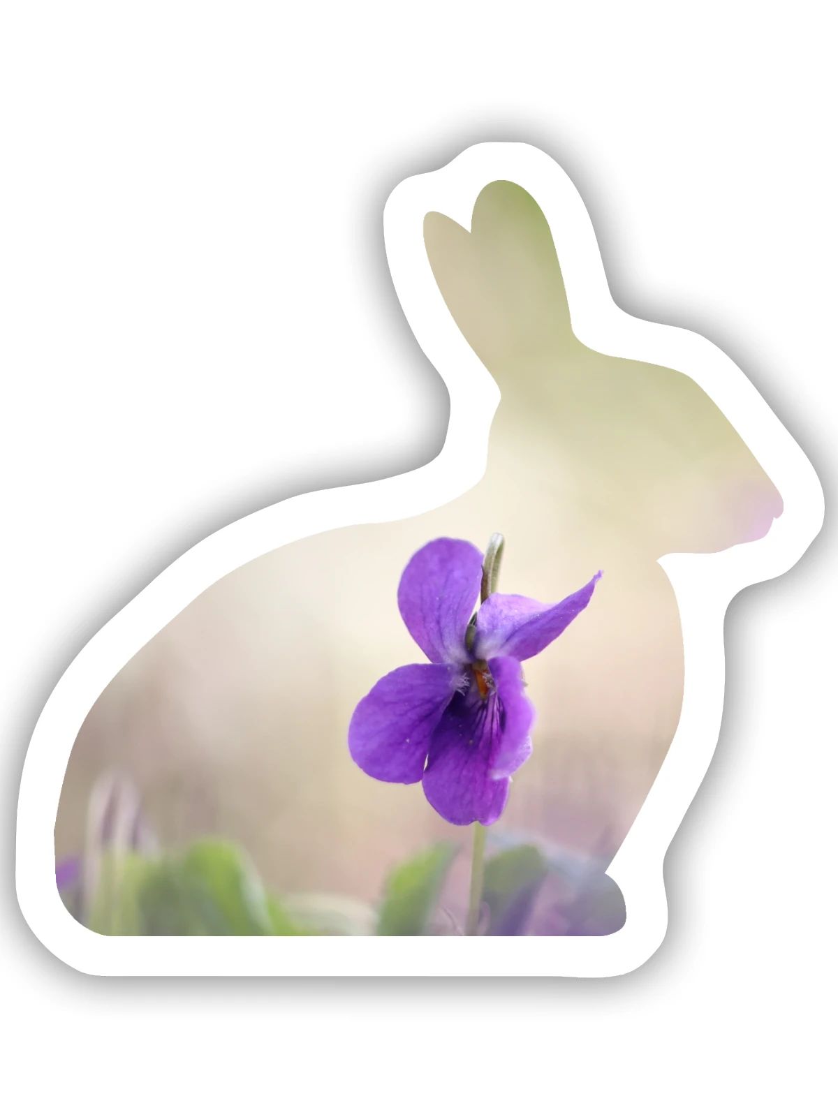 Hase Kaninchen - Sticker Größe S (10 x 10 cm) - Mattweiß - Vorne