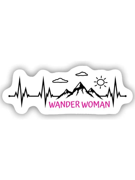 Wander Woman Wanderwoman - Sticker Größe S (10 x 10 cm) - Mattweiß - Vorne