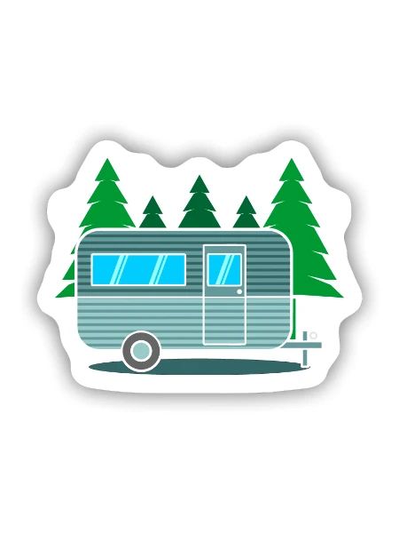 Camper - Sticker Größe S (10 x 10 cm) - Mattweiß - Vorne