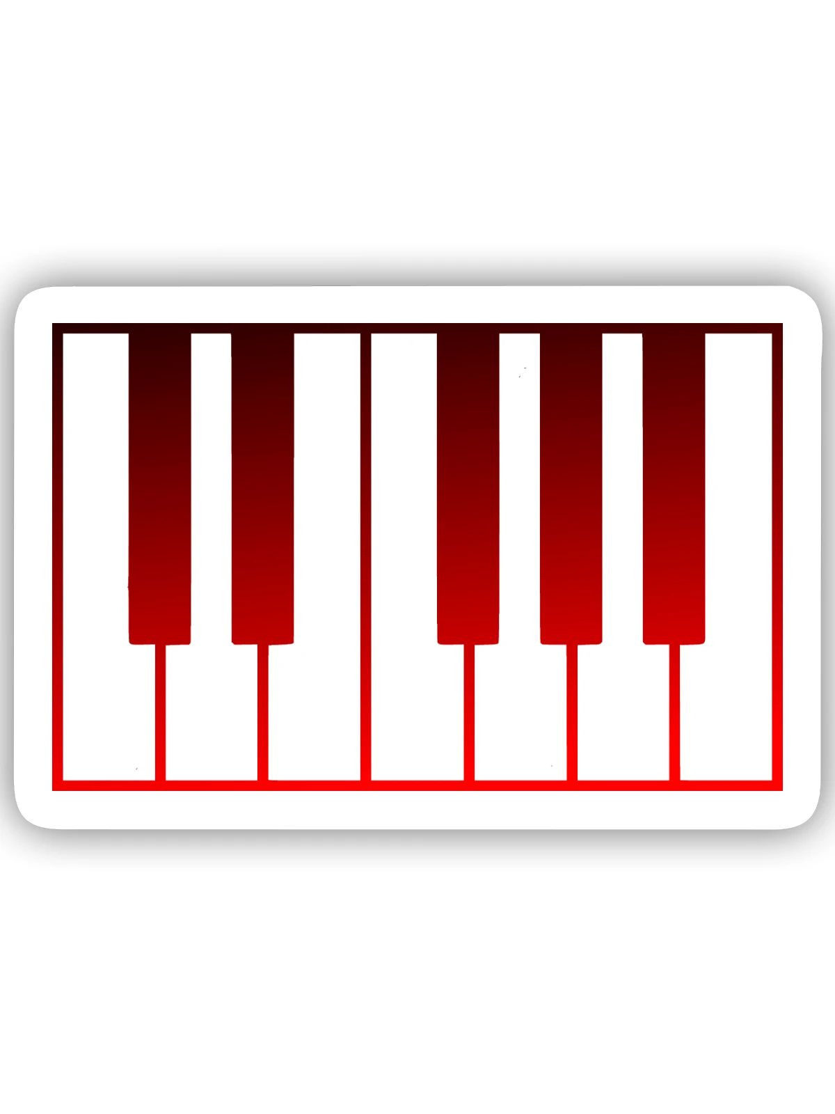 Musikinstrument - Klavier - Sticker Größe S (10 x 10 cm) - Mattweiß - Vorne