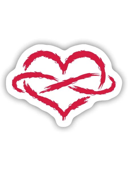 Herz Unendlich Endlose Liebe Symbol - Sticker Größe S (10 x 10 cm) - Mattweiß - Vorne