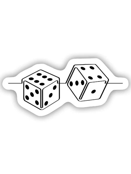 Würfeln, Würfeln. Glücksspiel, Glücksspiel, Geld - Sticker Größe S (10 x 10 cm) - Mattweiß - Vorne
