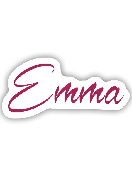 Emma - Sticker Größe S (10 x 10 cm) - Mattweiß - Vorne