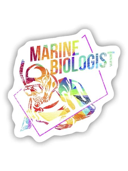 Neugierige Meeresbiologin Tiefsee - Sticker Größe S (10 x 10 cm) - Mattweiß - Vorne