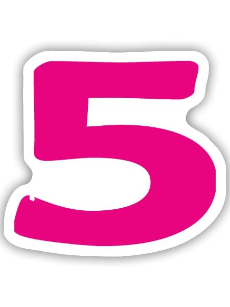 5. 5 JAHRE. 5-JÄHRIGES JUBILÄUM. 5-JÄHRIGES JUBILÄUM. 5. - Sticker Größe S (10 x 10 cm) - Mattweiß - Vorne