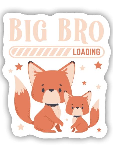 Großer Bruder Loading Big Bro - Sticker Größe S (10 x 10 cm) - Mattweiß - Vorne