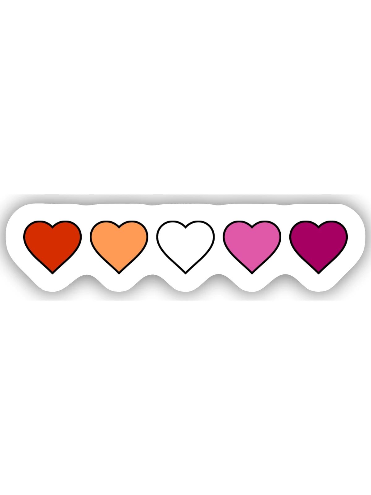 Lesbisch Lesbe Lesben Herzen - Sticker Größe S (10 x 10 cm) - Mattweiß - Vorne