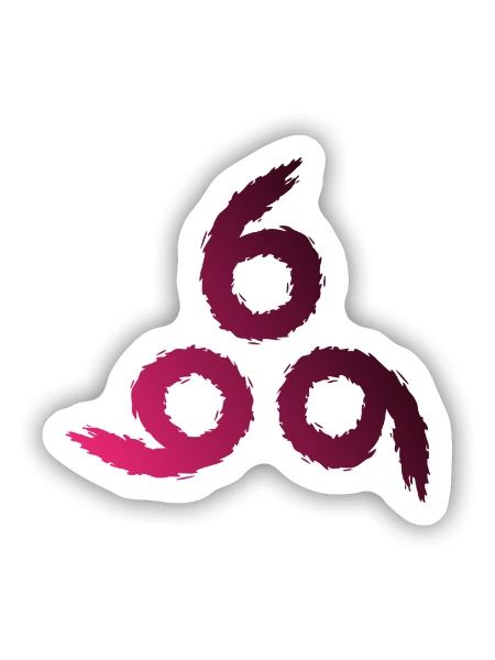 666 - Sticker Größe S (10 x 10 cm) - Mattweiß - Vorne
