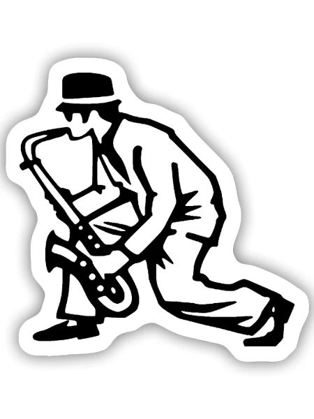 Ska Saxophonist - Sticker Größe S (10 x 10 cm) - Mattweiß - Vorne