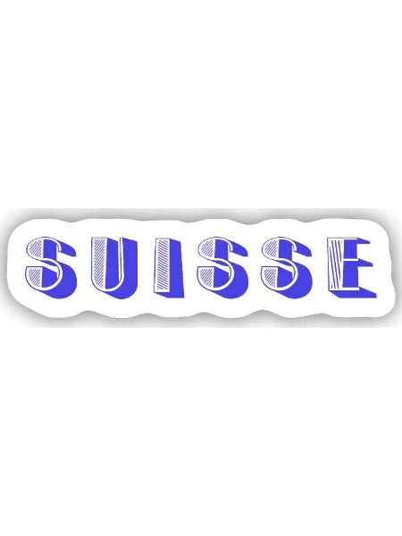 SCHWEIZ. LAND. GENF. SCHWEIZ. HUMOR. LAND - Sticker Größe S (10 x 10 cm) - Mattweiß - Vorne