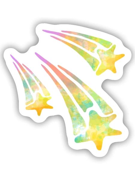 Sternschnuppen - Sticker Größe S (10 x 10 cm) - Mattweiß - Vorne