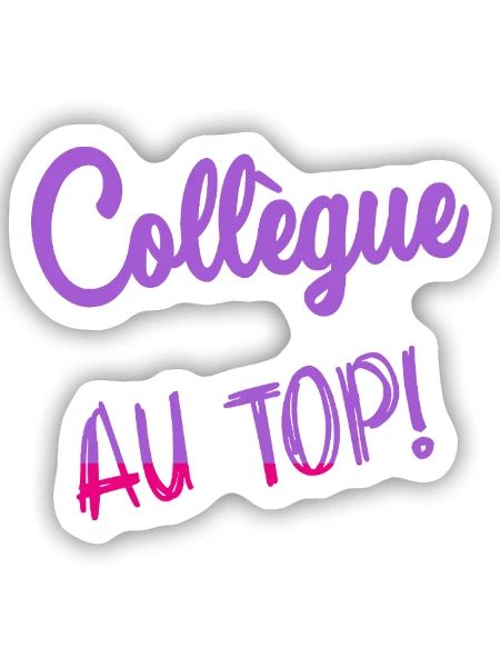 COLLEGUE - Sticker taille S (10 x 10 cm) - blanc mat - Devant