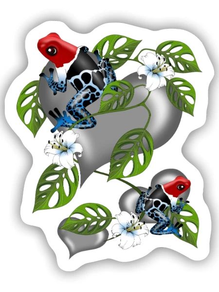 pfeilgiftfrosch - Sticker Größe S (10 x 10 cm) - Mattweiß - Vorne