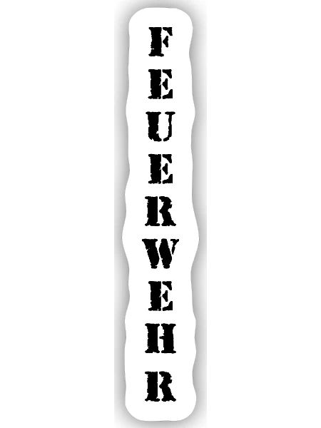 Feuerwehr senkrecht Ärmel Schrift Armee-Style - Sticker Größe S (10 x 10 cm) - Mattweiß - Vorne