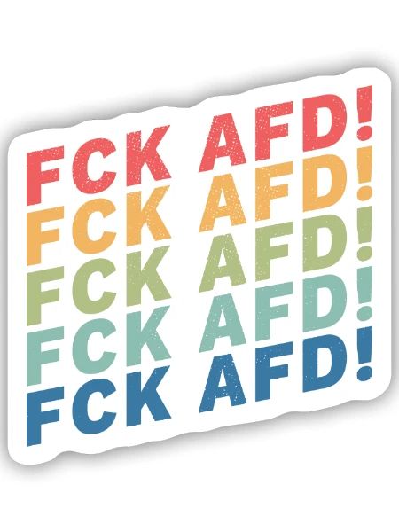 FCK AFD - Sticker Größe S (10 x 10 cm) - Mattweiß - Vorne