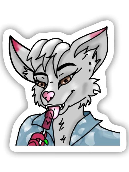 Pelziger Leck - Sticker Größe S (10 x 10 cm) - Mattweiß - Vorne