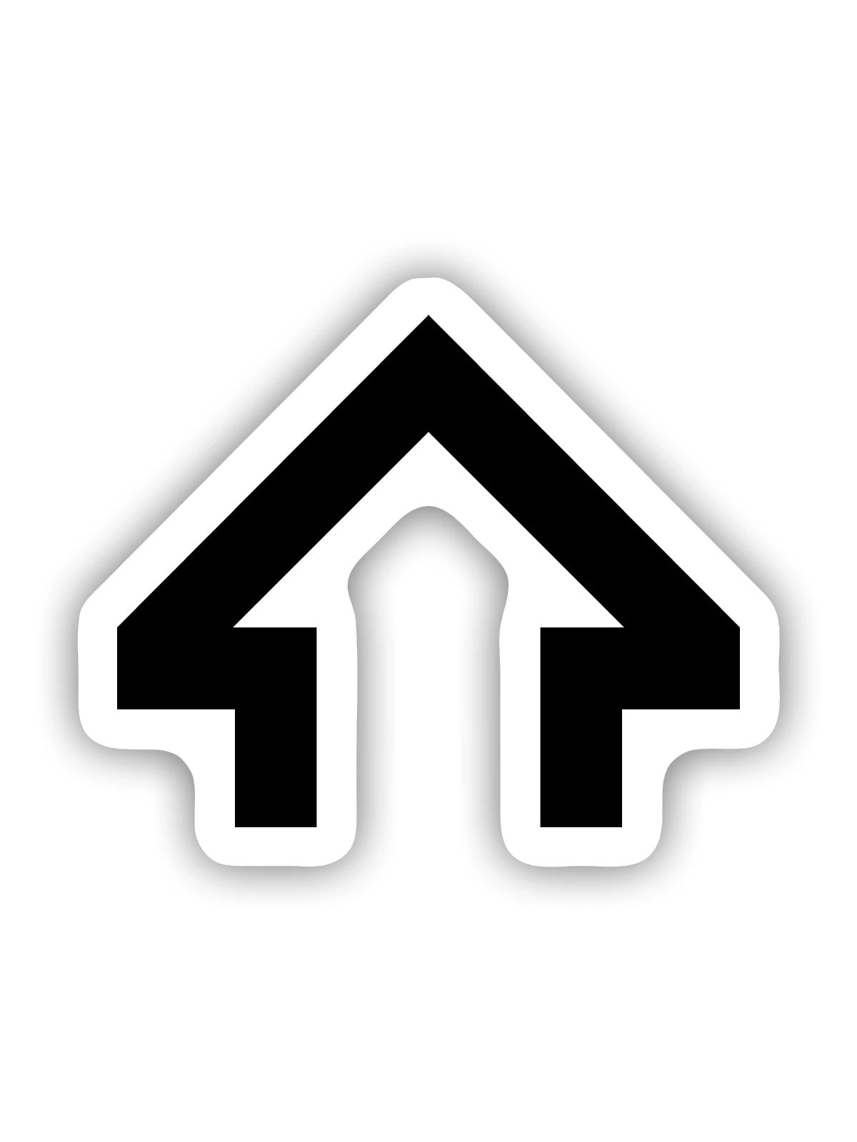 Pfeil nach oben - Sticker Größe S (10 x 10 cm) - Mattweiß - Vorne