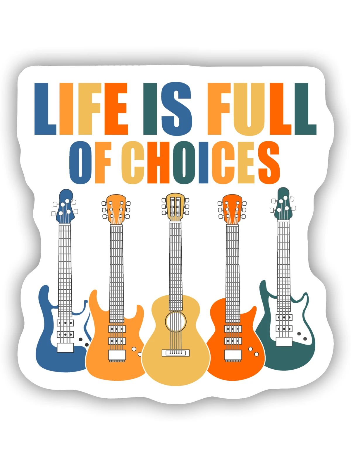 Guitar Player Guitarist - Sticker Größe S (10 x 10 cm) - Mattweiß - Vorne