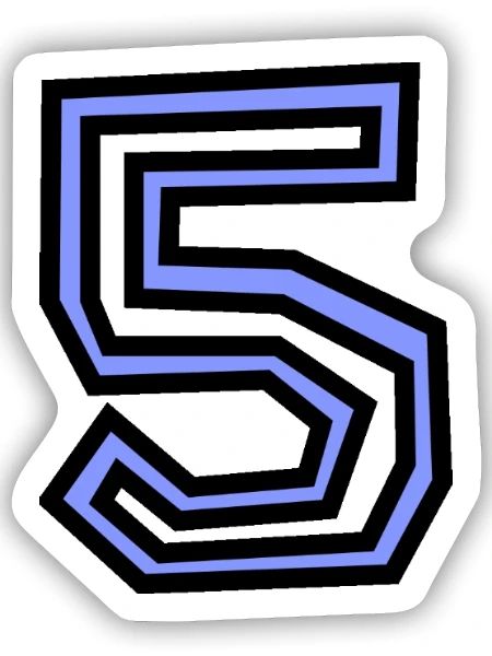 5. 5 YEARS - Sticker size S (10 x 10 cm) - white matte - Front