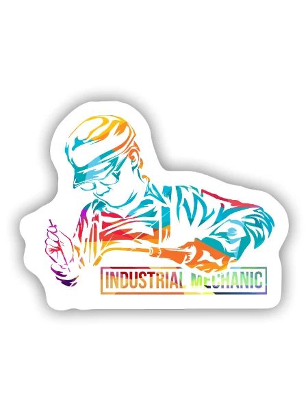 Flinker Industriemechaniker Wartungsteam - Sticker Größe S (10 x 10 cm) - Mattweiß - Vorne