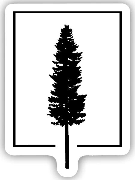 Tree in the box - Sticker Größe S (10 x 10 cm) - Mattweiß - Vorne
