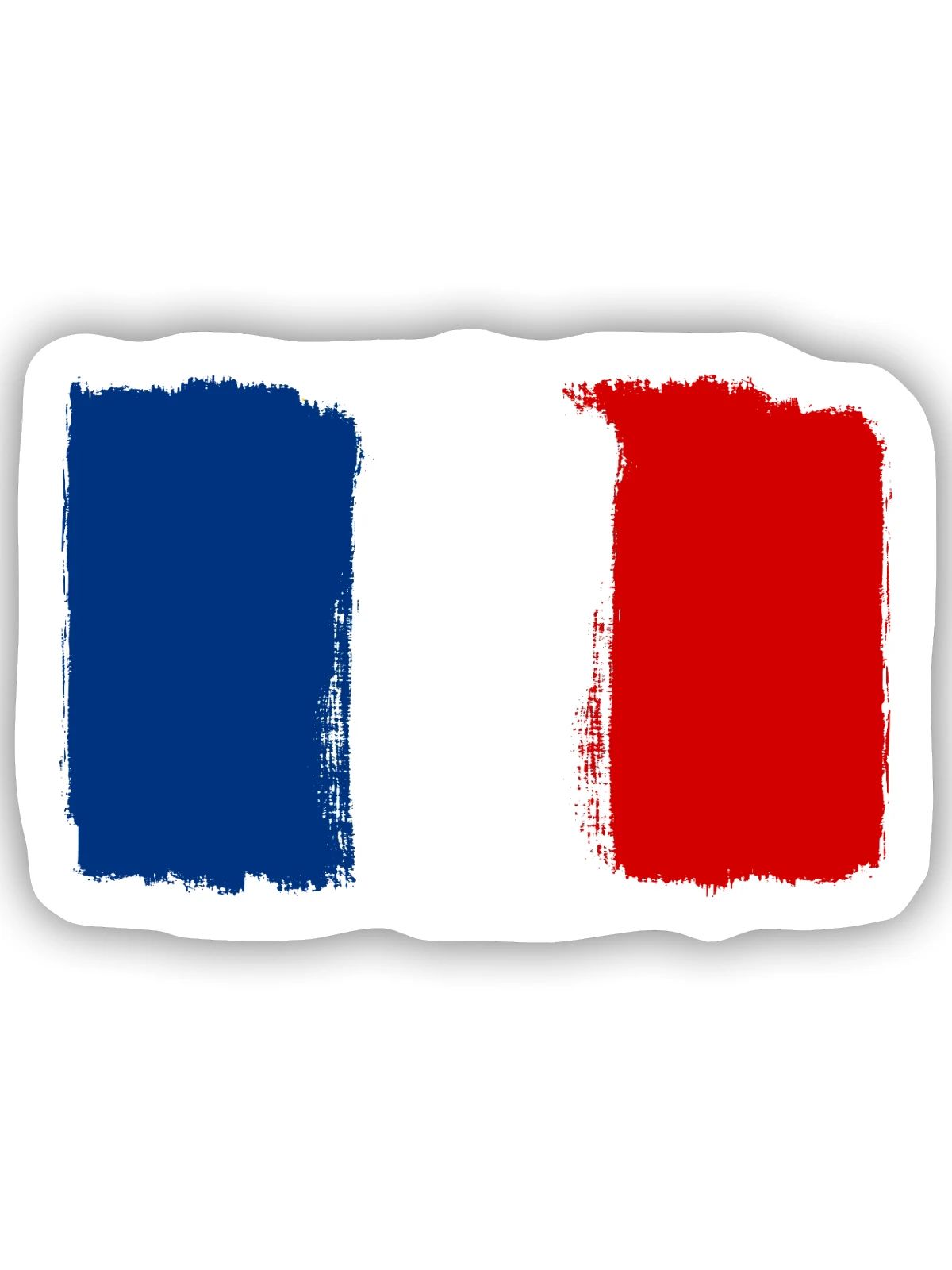Frankreich Flagge used look - Sticker Größe S (10 x 10 cm) - Mattweiß - Vorne