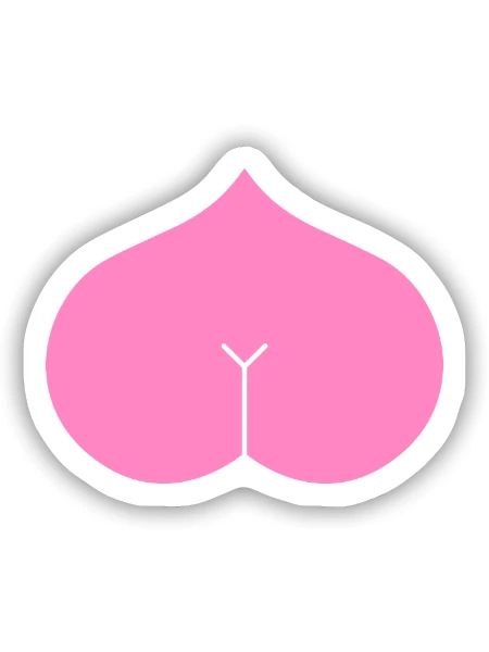 Arsch Herz Popo - Sticker Größe S (10 x 10 cm) - Mattweiß - Vorne
