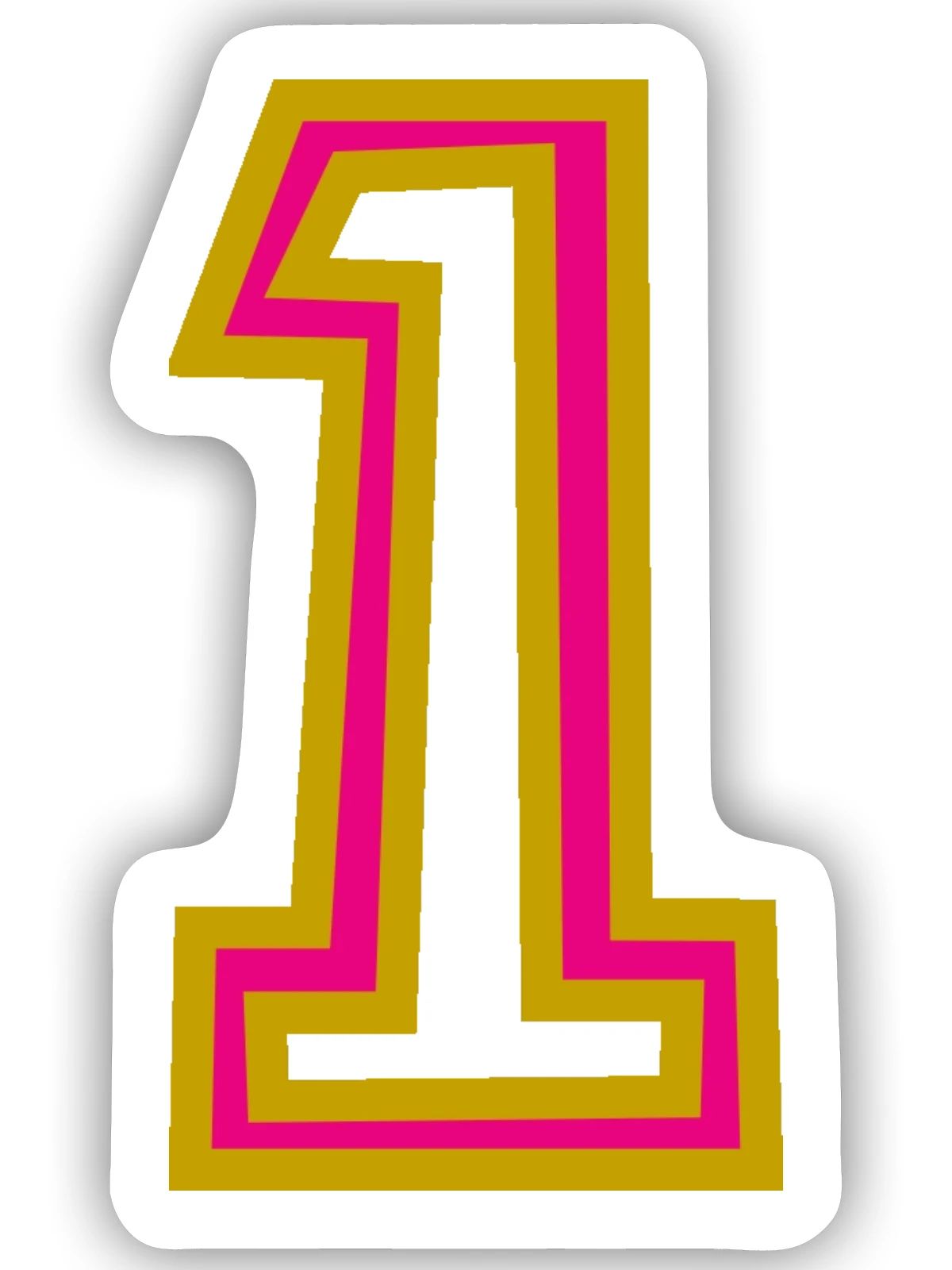 1. 1 JAHR - Sticker Größe S (10 x 10 cm) - Mattweiß - Vorne