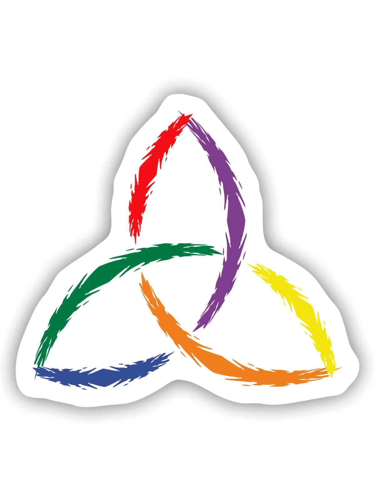 Keltisches Symbol Triquetra Regenbogen - Sticker Größe S (10 x 10 cm) - Mattweiß - Vorne
