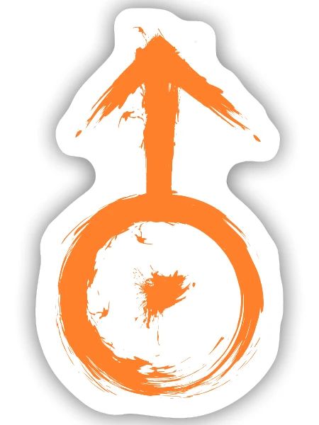 Astronomisches Symbol uranus - Sticker Größe S (10 x 10 cm) - Mattweiß - Vorne