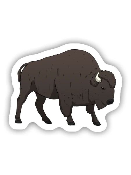 Bison Büffel - Sticker Größe S (10 x 10 cm) - Mattweiß - Vorne