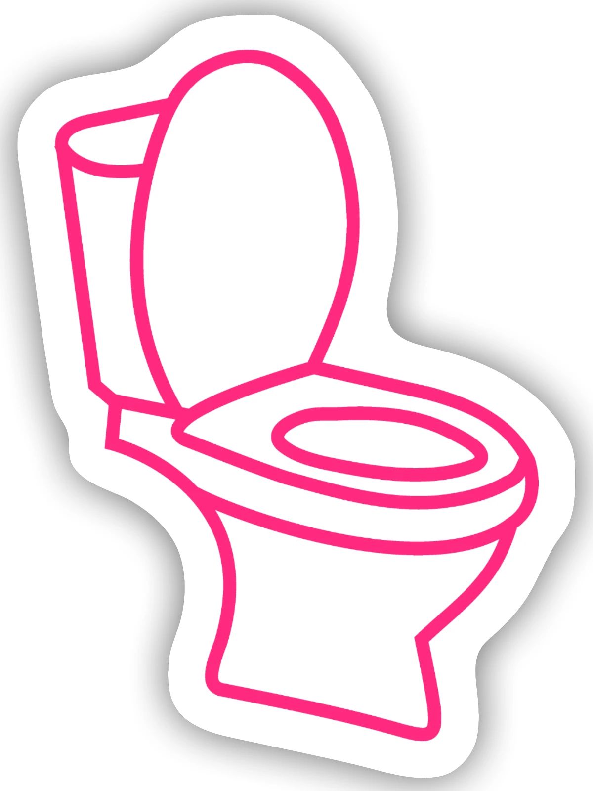 Klo WC Toilette Rosa - Sticker Größe S (10 x 10 cm) - Mattweiß - Vorne