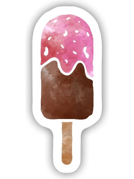 Eiscreme - Sticker Größe S (10 x 10 cm) - Mattweiß - Vorne