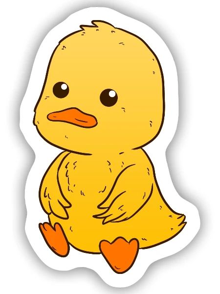 Entchen Ente - Sticker Größe S (10 x 10 cm) - Mattweiß - Vorne