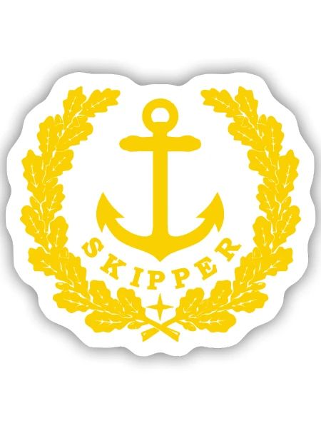 Skipper Anchor Logo or - Sticker taille S (10 x 10 cm) - blanc mat - Devant