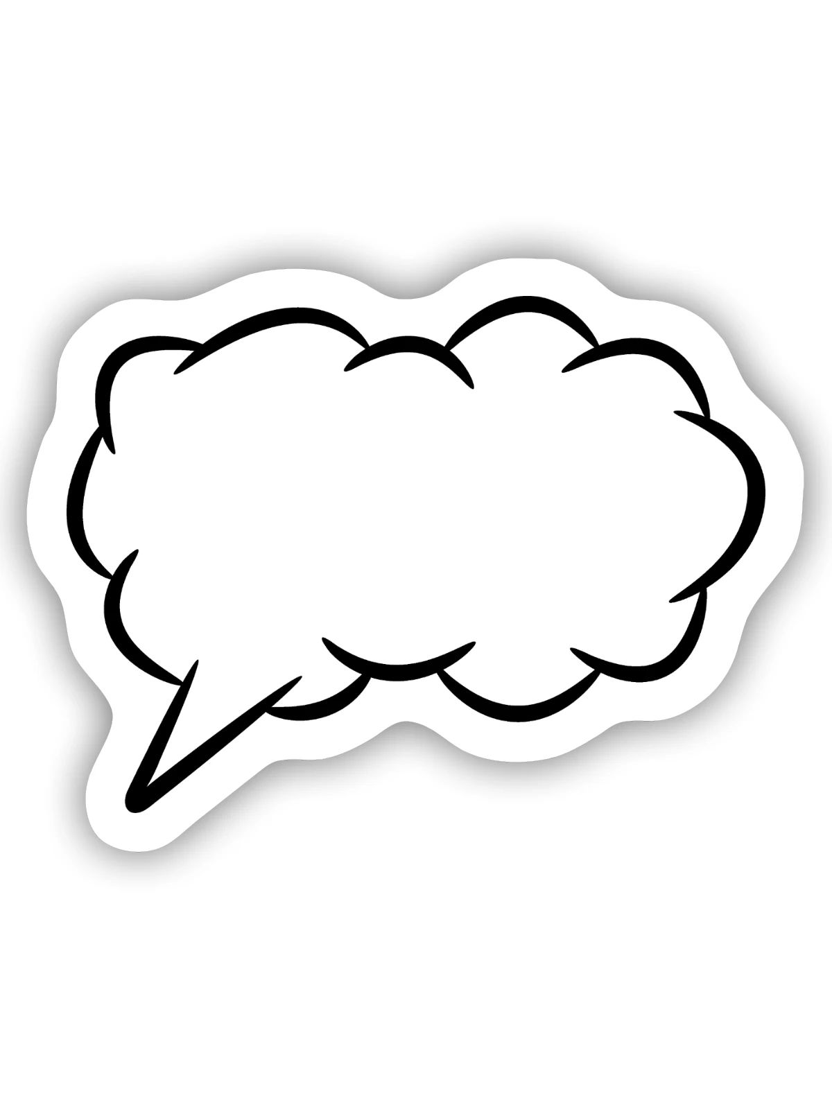 Sprechblase Gedankenblase - Sticker Größe S (10 x 10 cm) - Mattweiß - Vorne