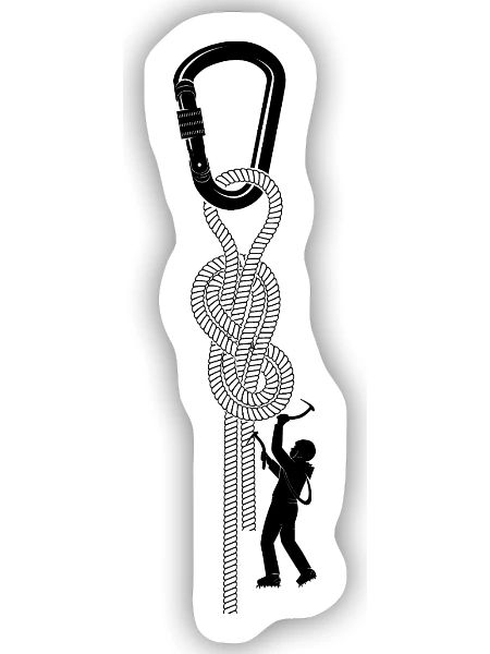 arrampicata, bouldering, arrampicata, montagna, alpinismo - Sticker formato S (10 x 10 cm) - bianco opaco - Fronte