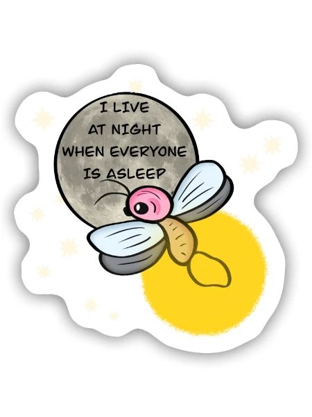 Kleines Glühwürmchen - Sticker Größe S (10 x 10 cm) - Mattweiß - Vorne