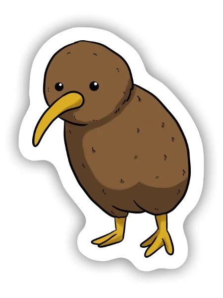 Kiwi Vogel - Sticker Größe S (10 x 10 cm) - Mattweiß - Vorne