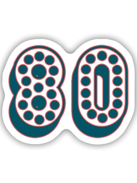 80. 80 JAHRE. 80-JÄHRIGES JUBILÄUM. 80. GEBURTSTAG. - Sticker Größe S (10 x 10 cm) - Mattweiß - Vorne